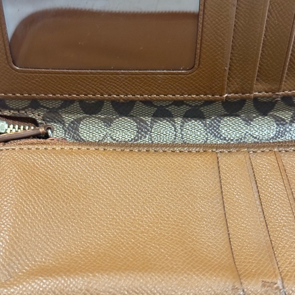 Coach Brown Leather Zip-Around Wallet | Classic Monogram Interior - Picture 6 of 7